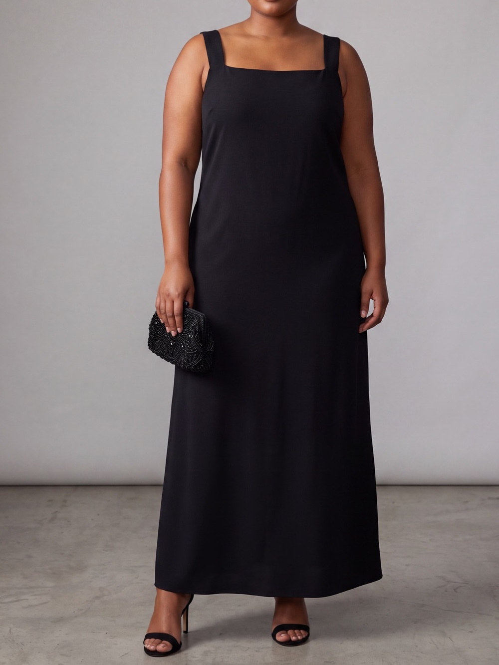 Vintage 90s Virgo Black Sleeveless Classic evening formal wear cocktail Dress